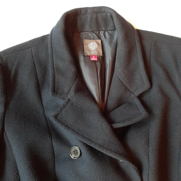 Vince Camuto deep Navy warm Cropped Double Breasted Preppy Peacoat Sz 8 - Picture 3 of 9